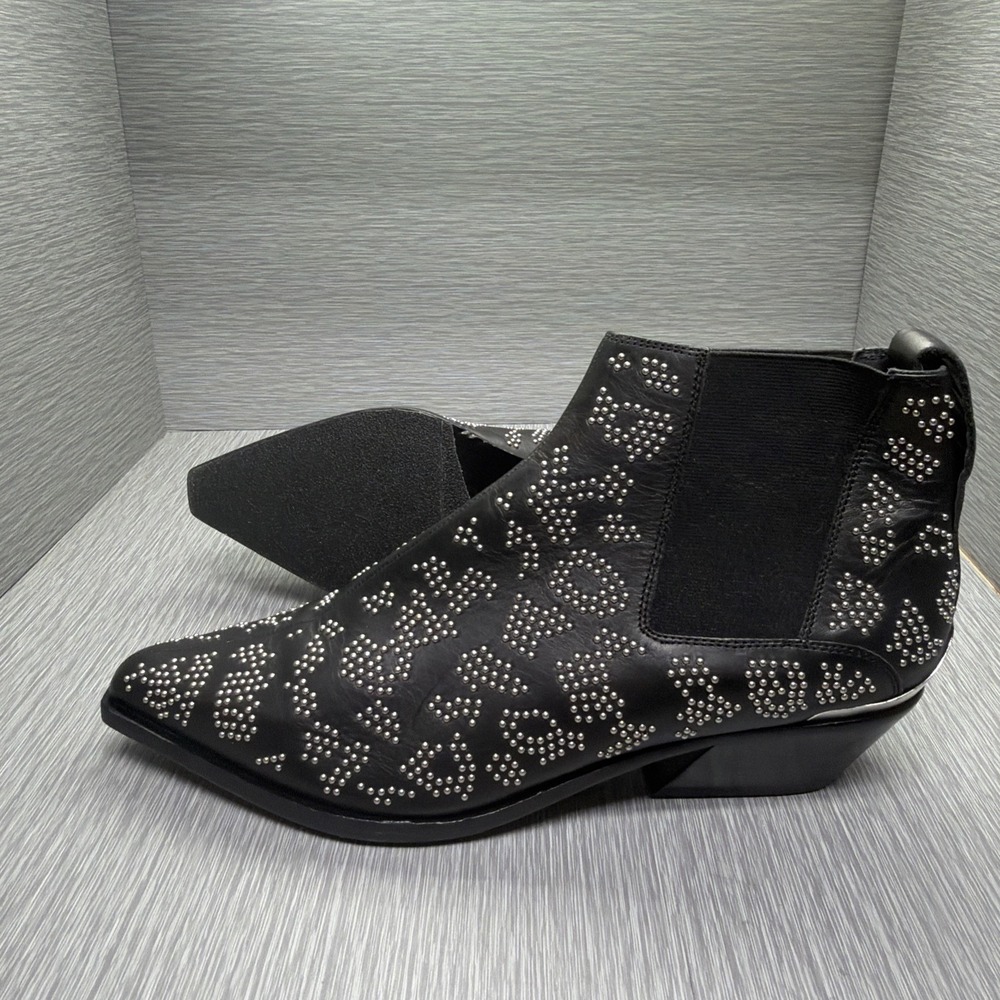 Rag & Bone Black Leather‎ Ankle Bootie Westin Studded Boots EU 41 US 10